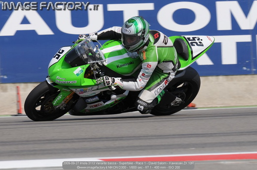 2009-09-27 Imola 3113 Variante bassa - Superbike - Race 1 - David Salom - Kawasaki ZX 10R